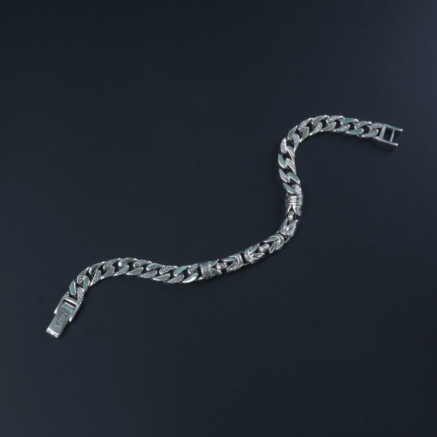 TwinWeave Cuban Silver Bracelet