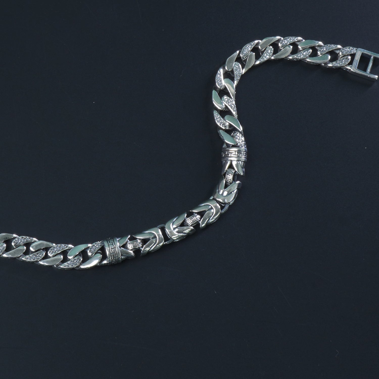 TwinWeave Cuban Silver Bracelet