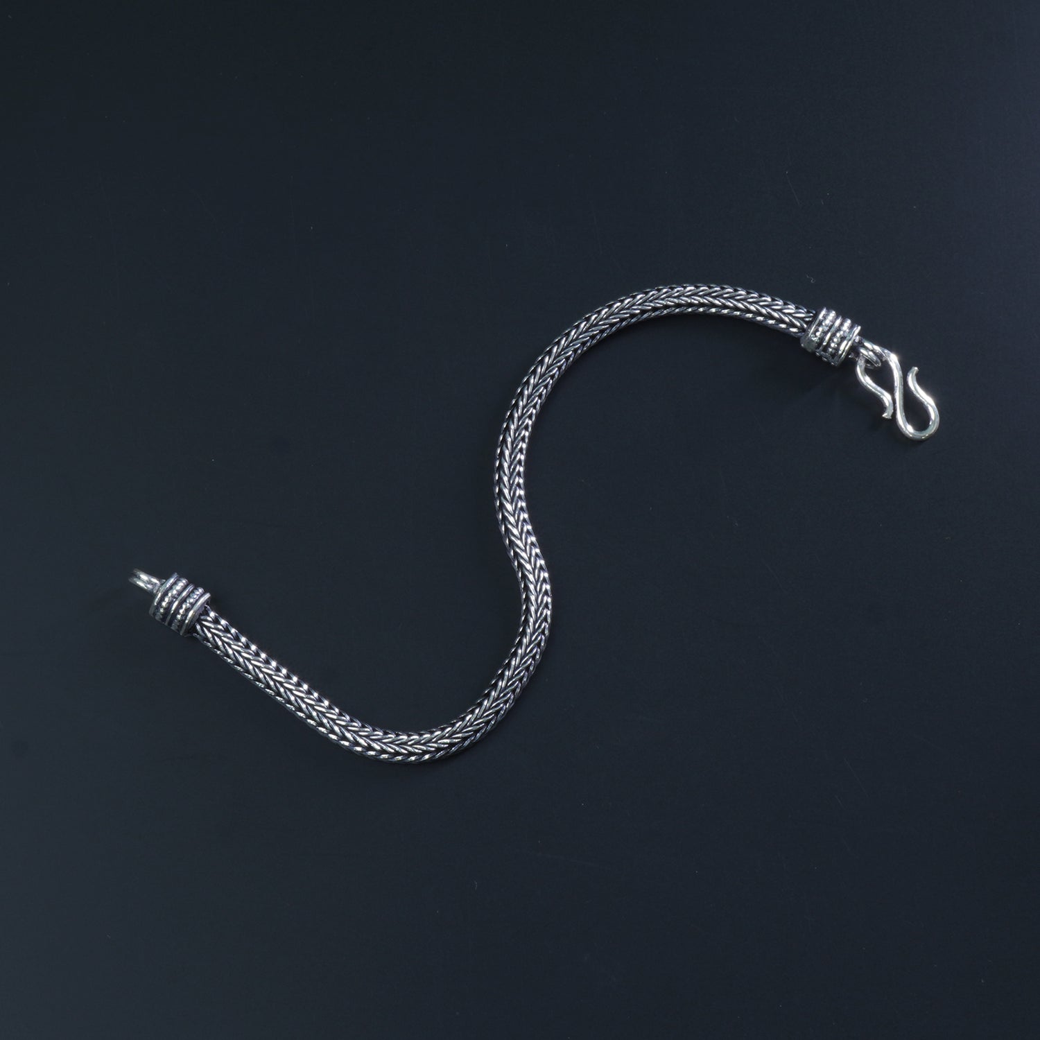 Silver Rope Mens Bracelet