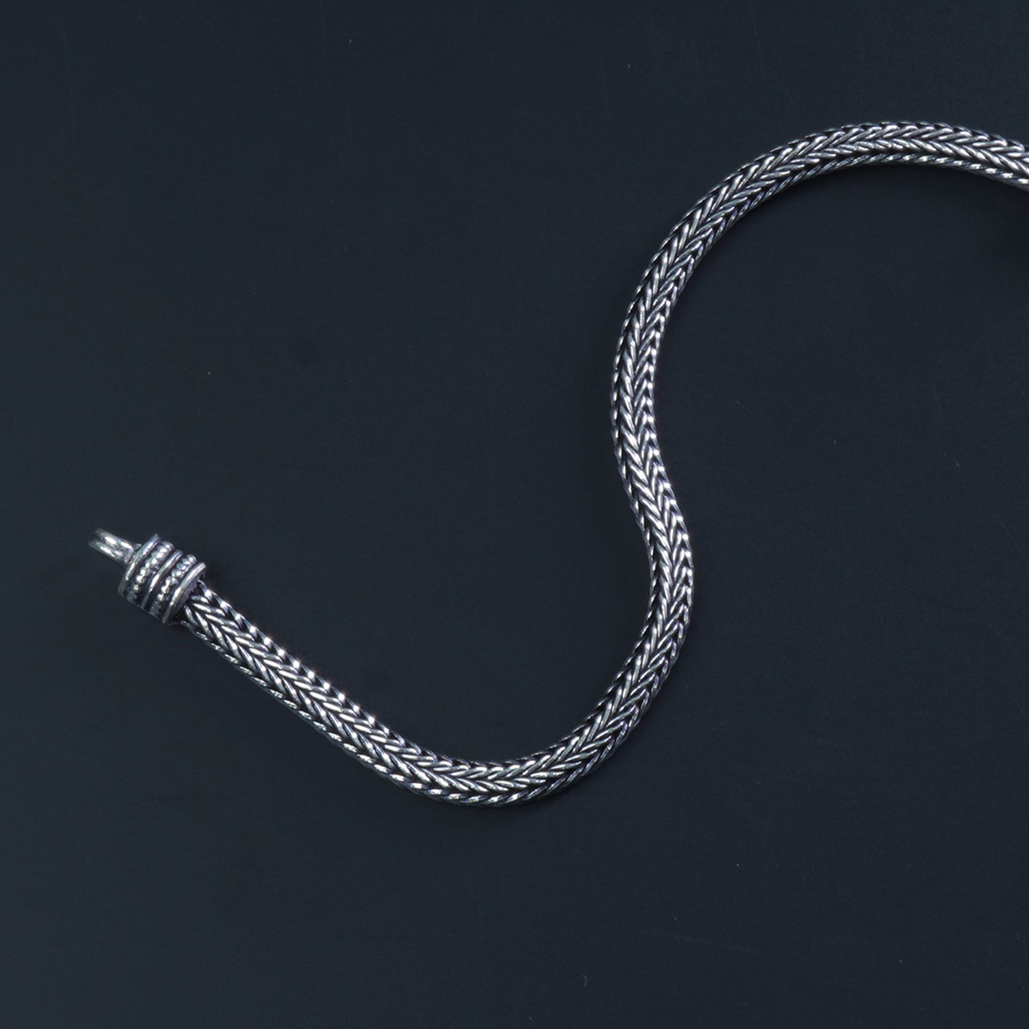 Silver Rope Mens Bracelet