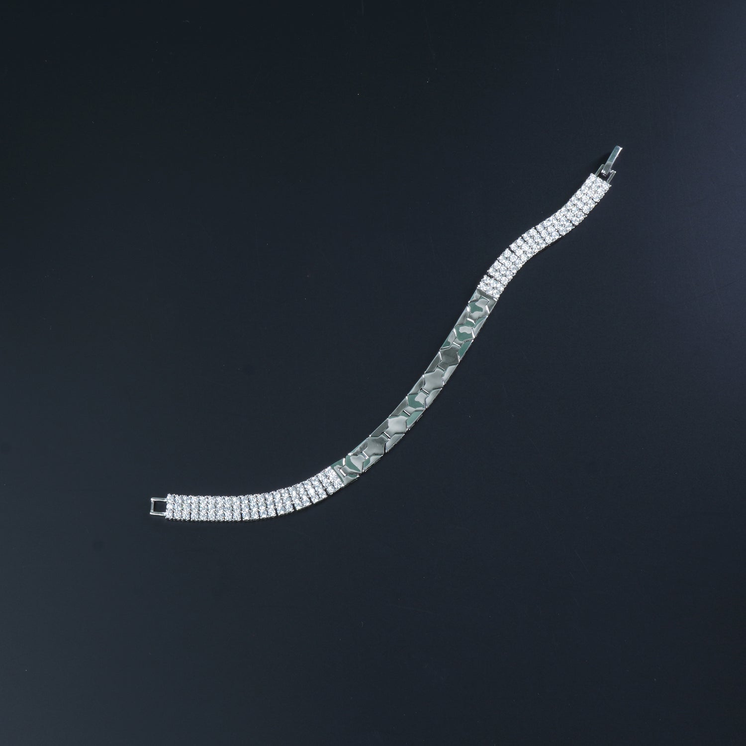 Silver Trinkling Womens Bracelet With Stones