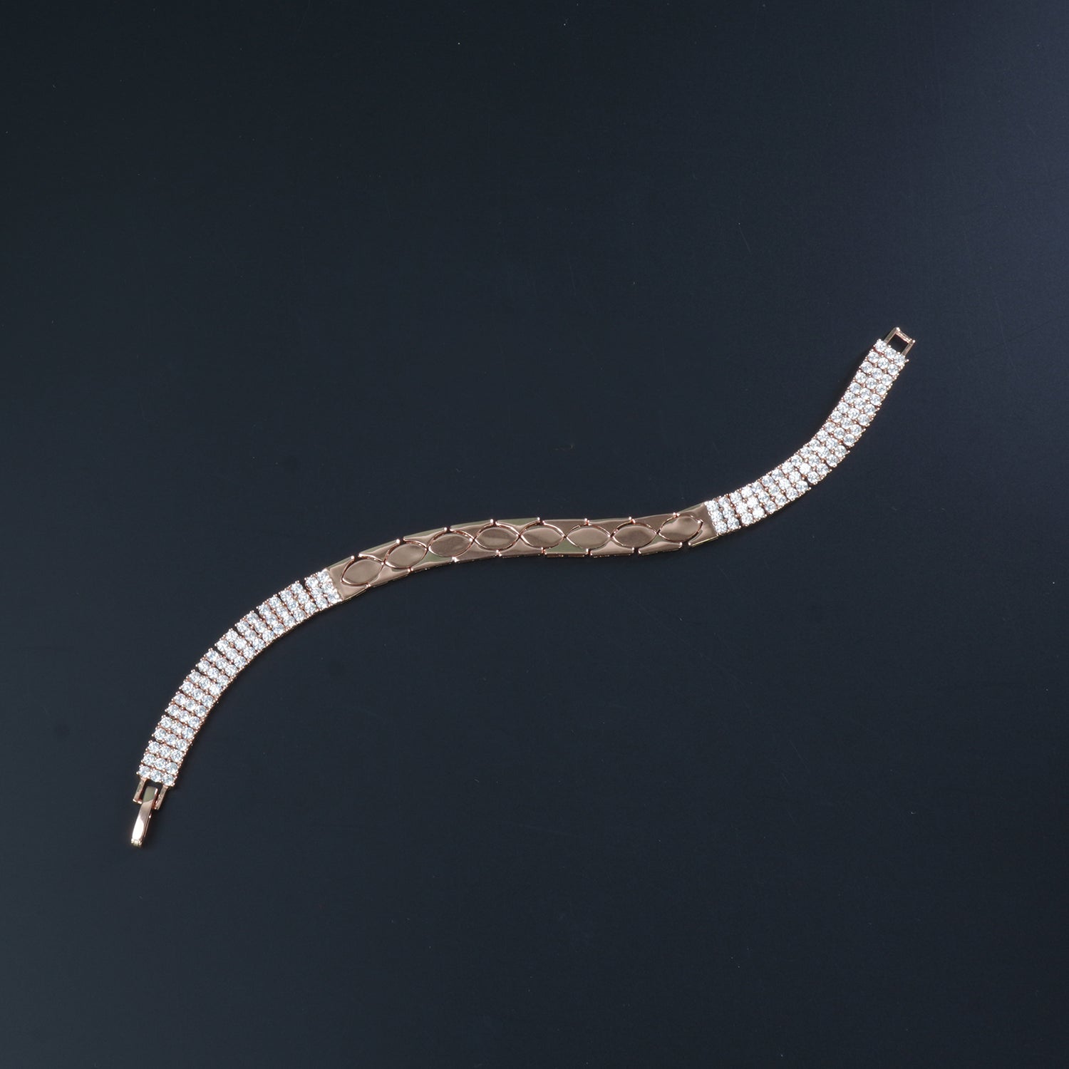 Imported Silver Trinkling Womens Bracelet Rose Gold Finish