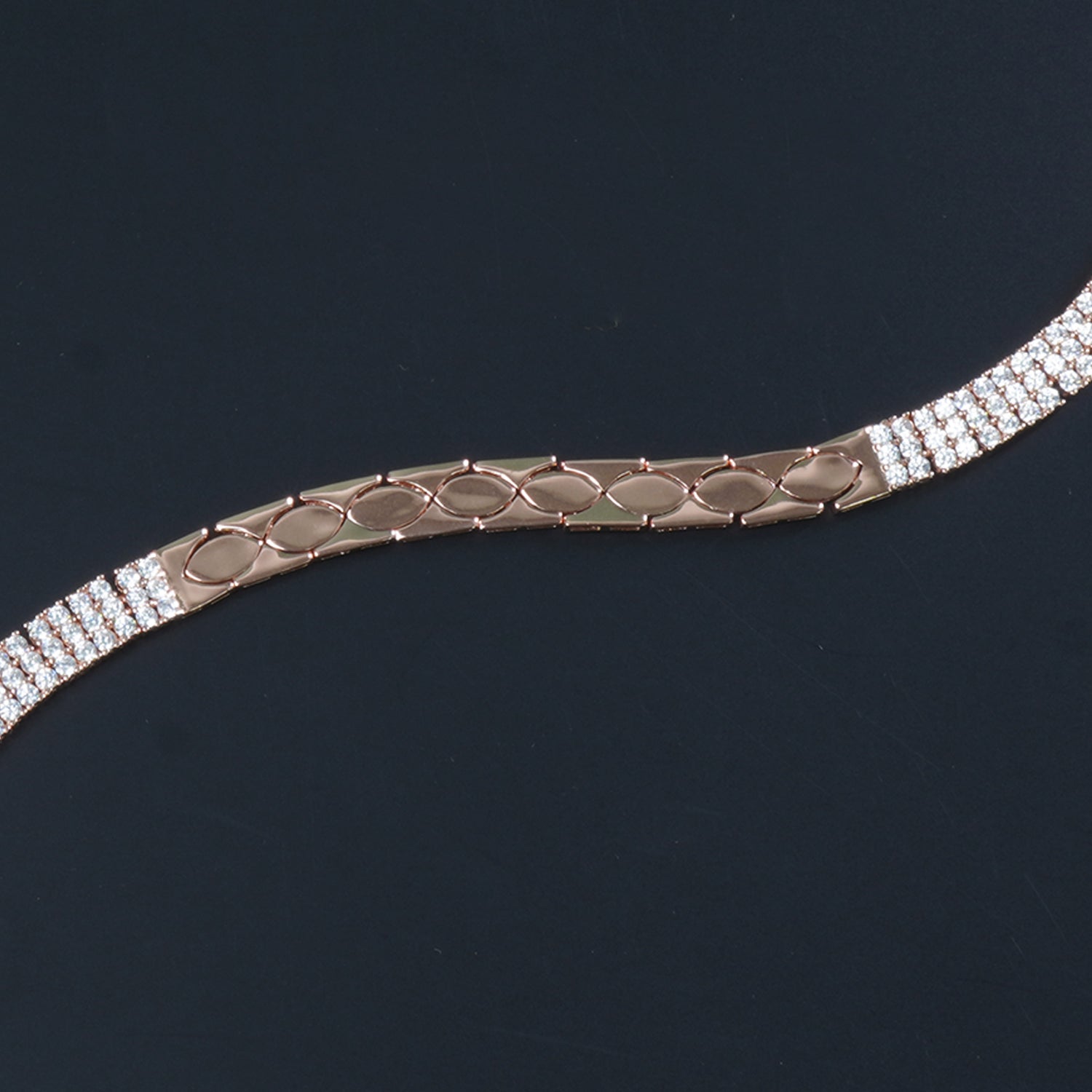 Imported Silver Trinkling Womens Bracelet Rose Gold Finish