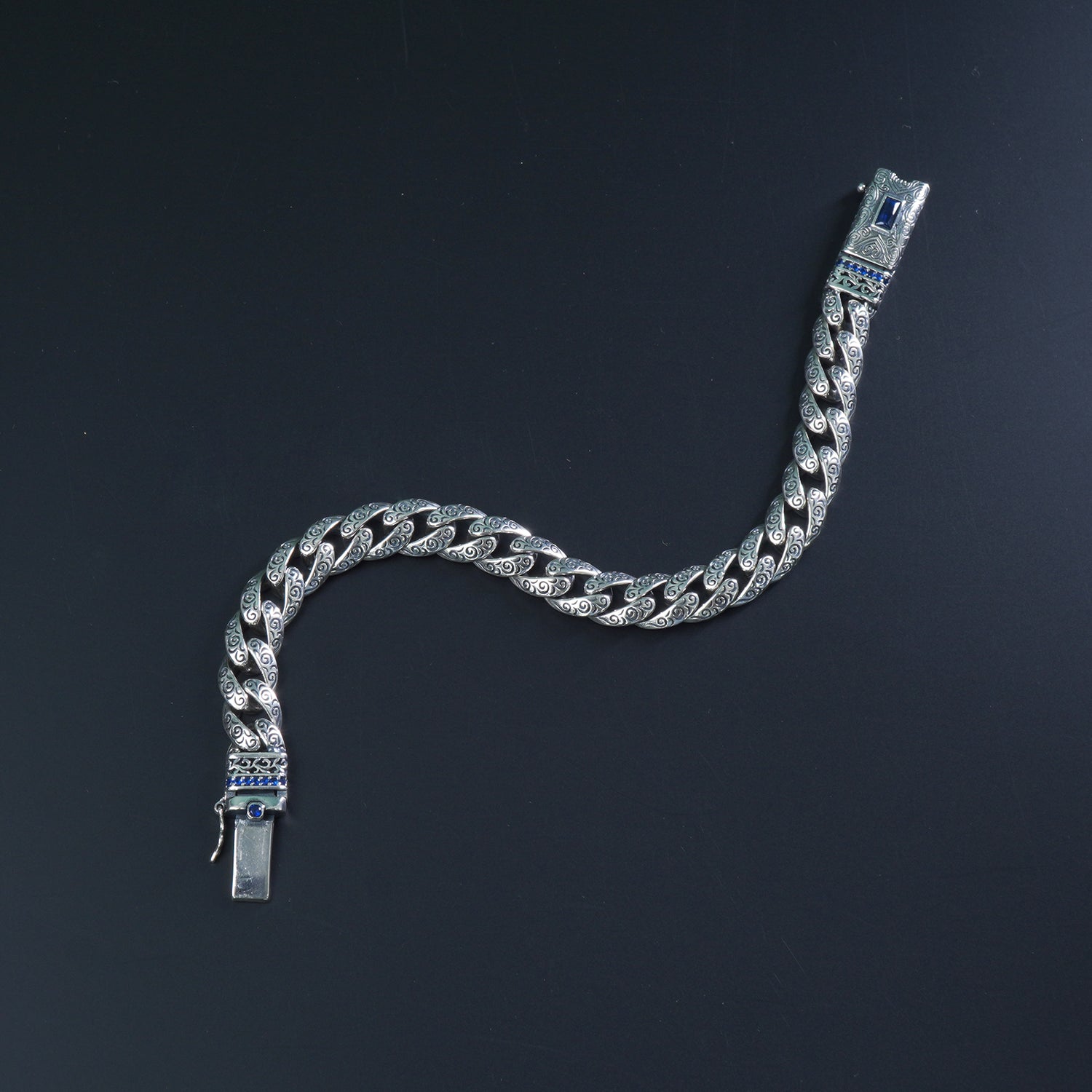 Azure Drip Blue Cuban Bracelet