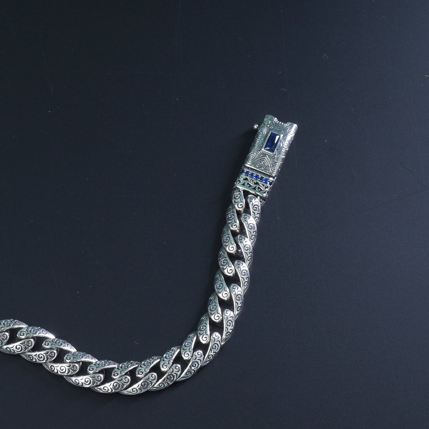 Azure Drip Blue Cuban Bracelet