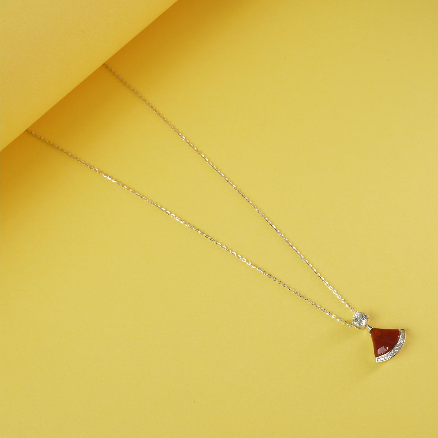 Unique Silver Red Charm Chain Necklace For Women