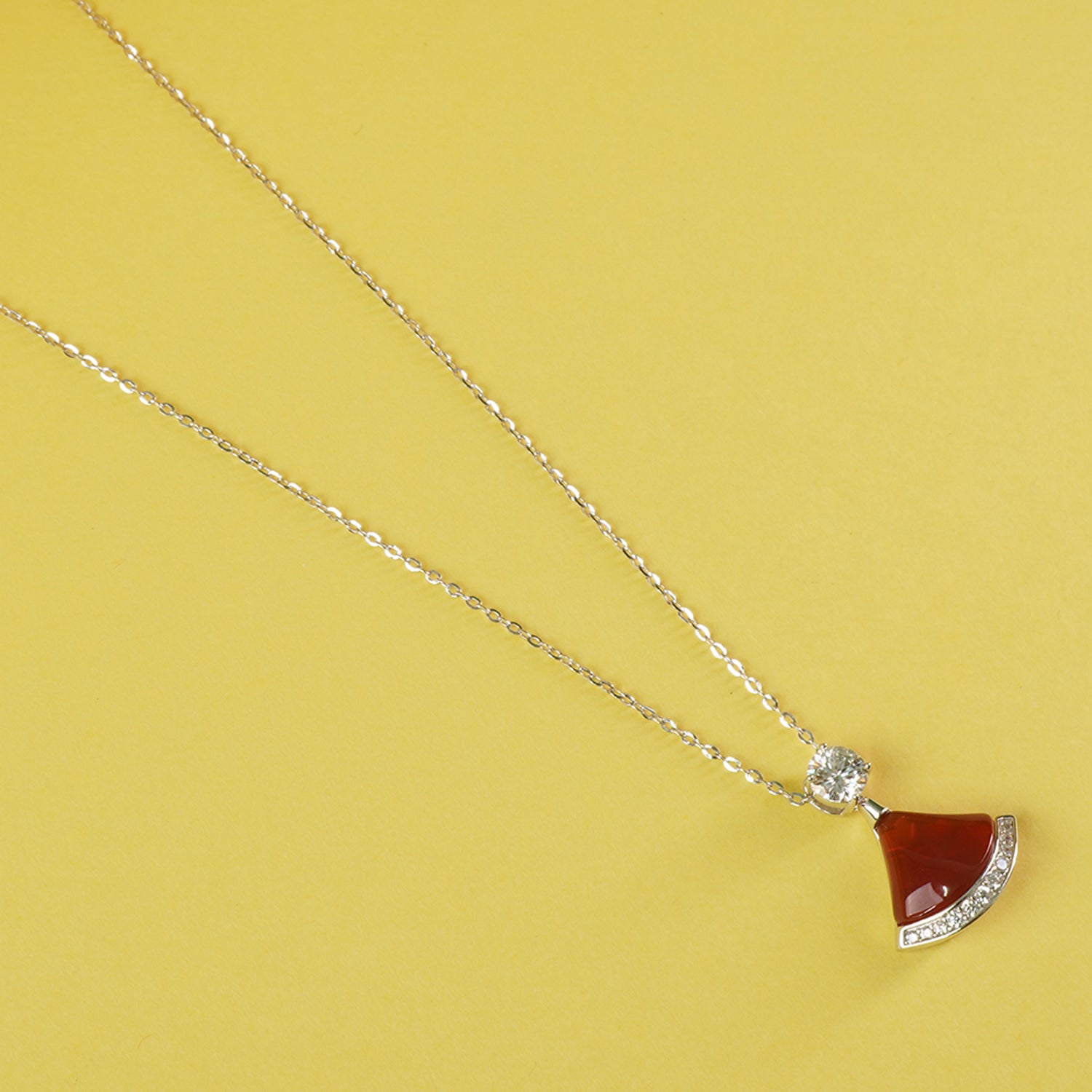 Unique Silver Red Charm Chain Necklace For Women