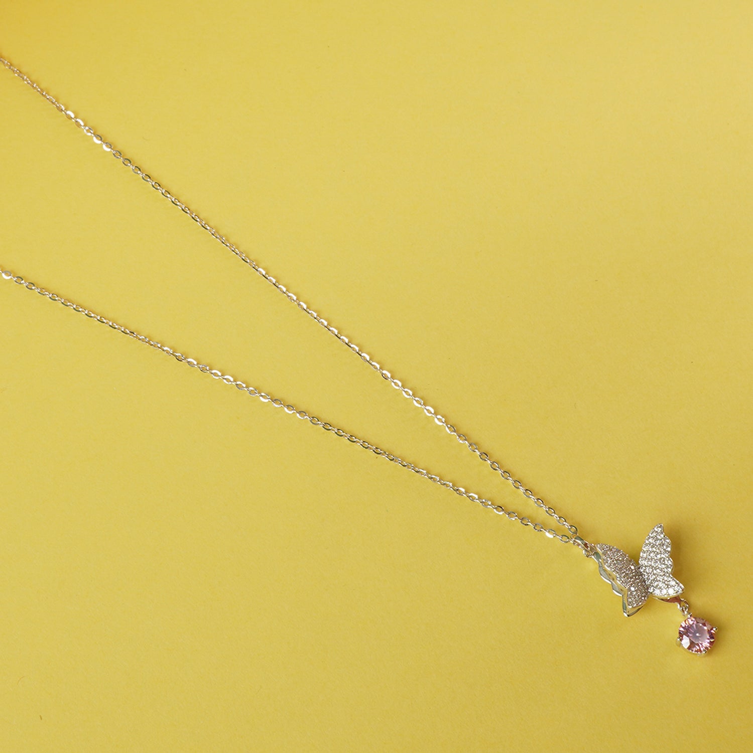 Unique Silver Butterfly Chain Necklace For Women