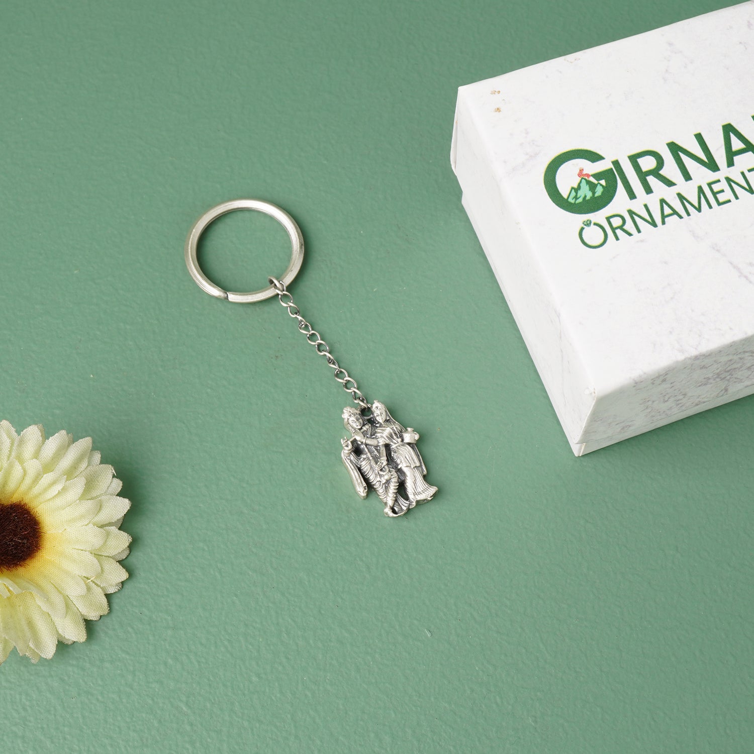 Pure 925 Silver Krishna Radha KeyChain