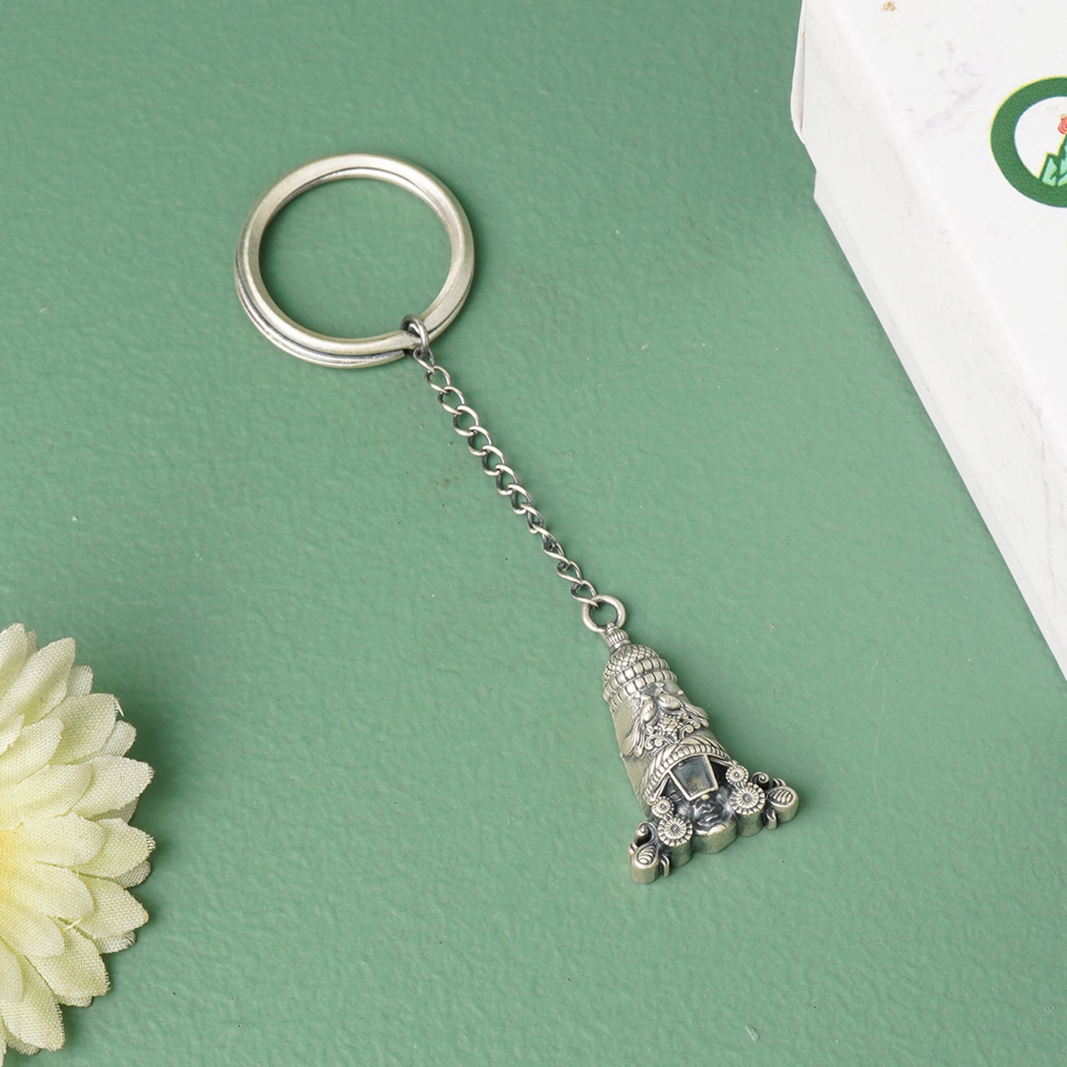Pure 925 Silver Shree Balaji KeyChain