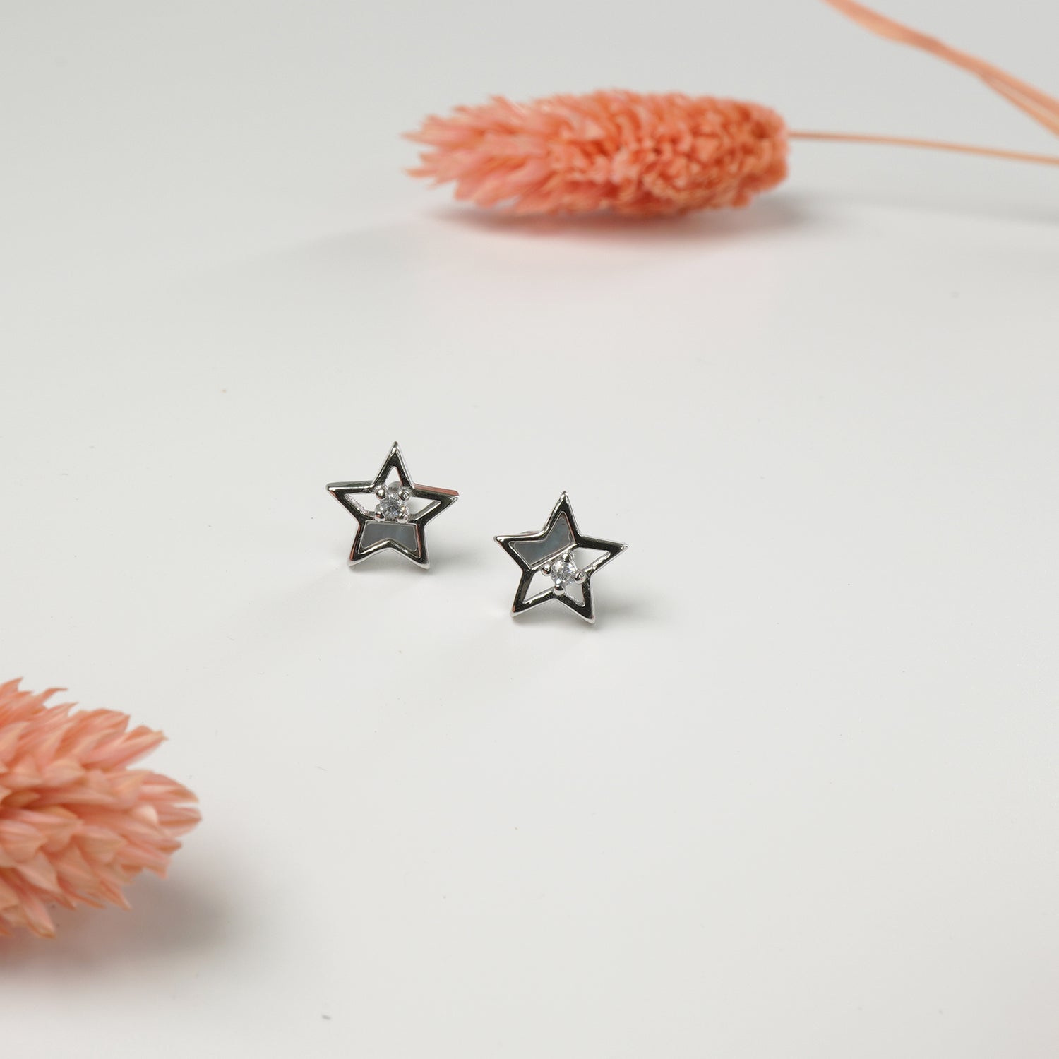 Pure 925 silver earrings for women star design