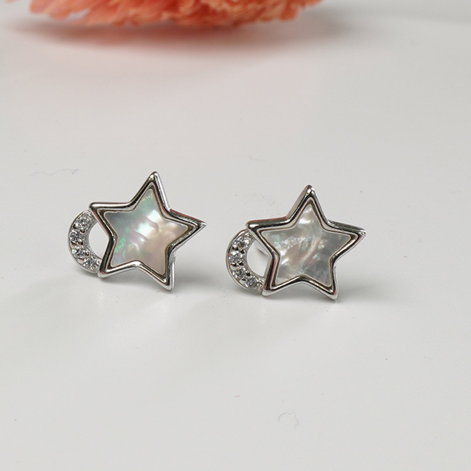 Star Shaped Pure 925 silver earrings for women