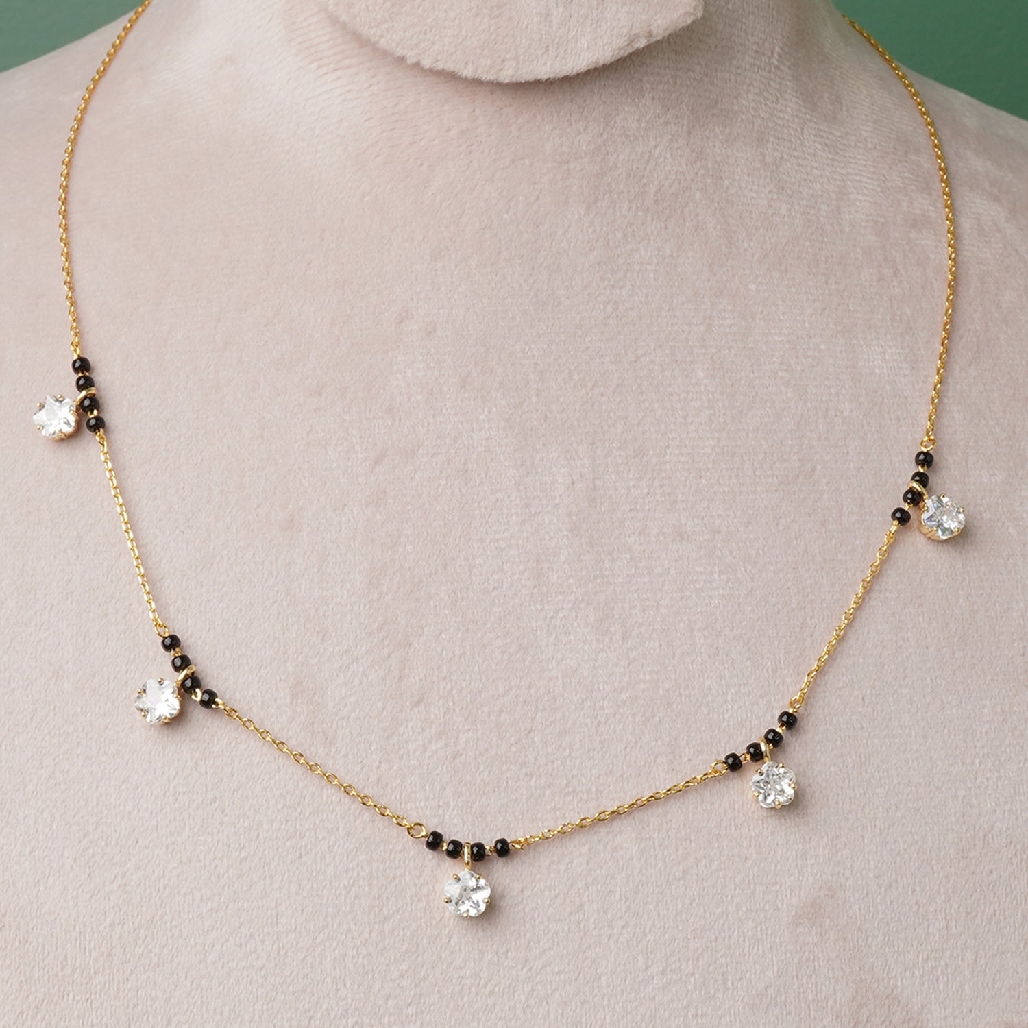 Buy Pure 925 Silver Gold Plated Charm Mangalsutra