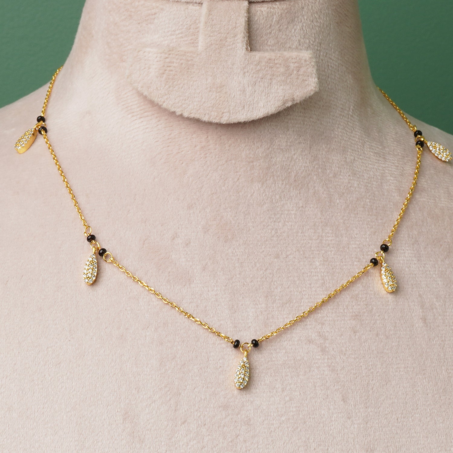 Shop Pure 925 Silver Gold Plated Charm Mangalsutra Design