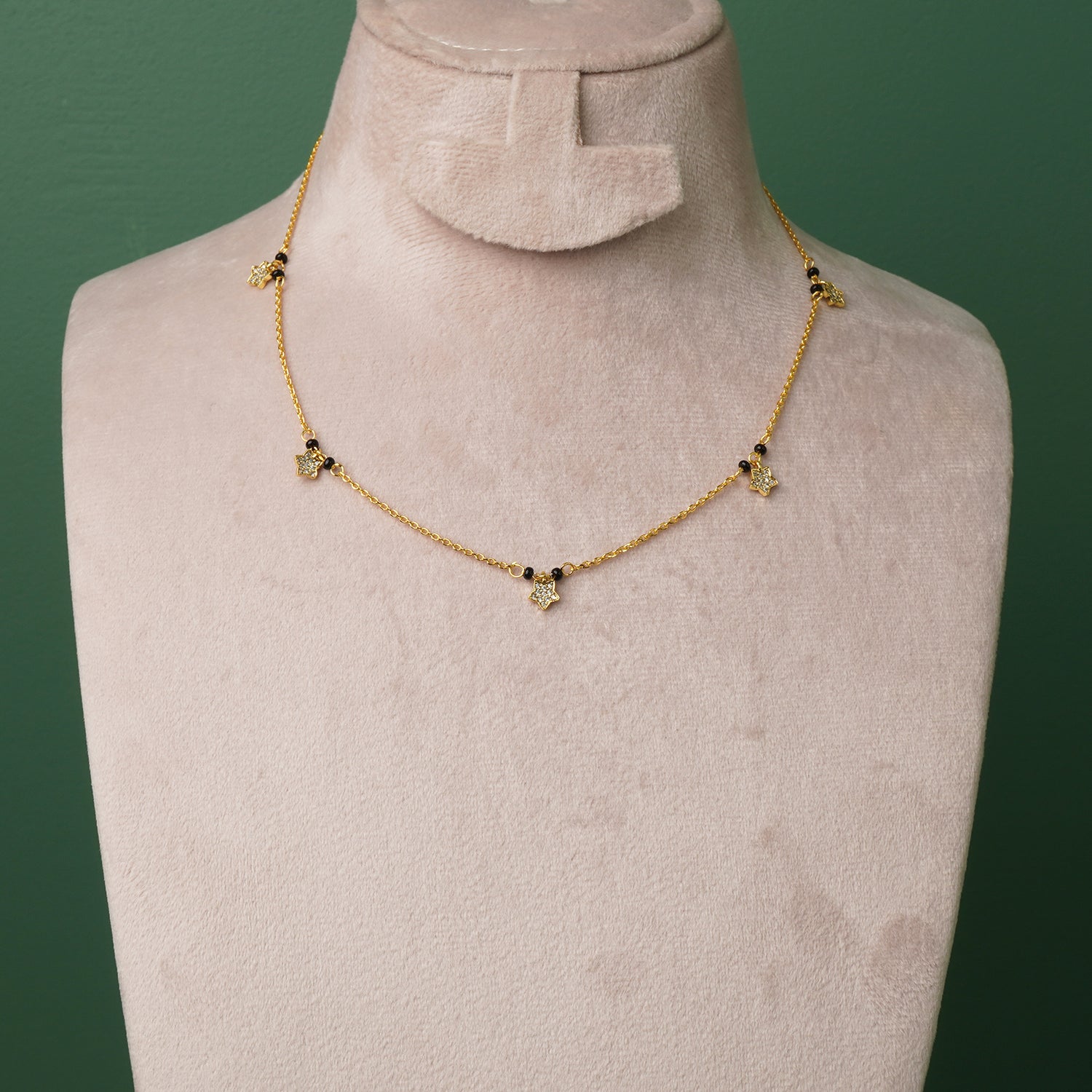 Pure 925 Silver Gold Plated Charm Mangalsutra Online