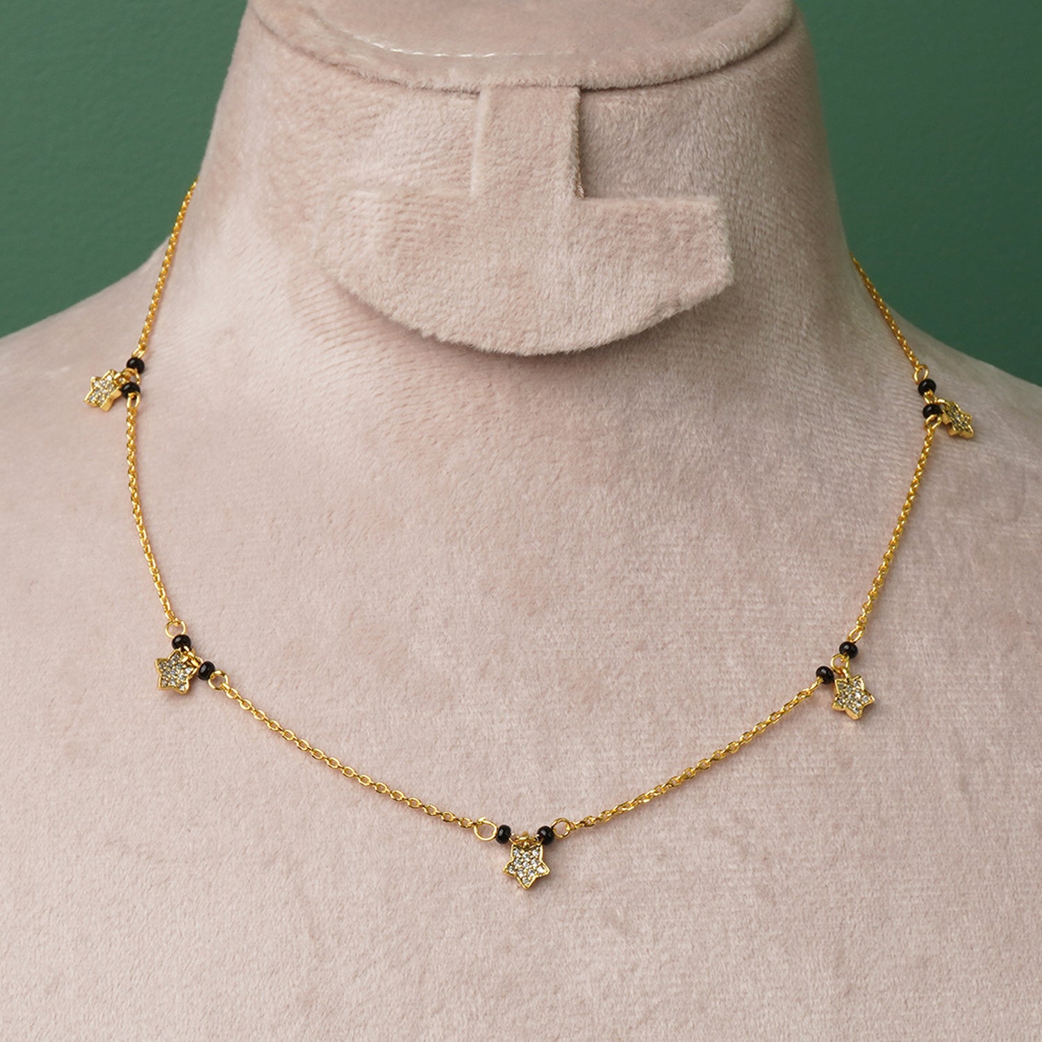 Pure 925 Silver Gold Plated Charm Mangalsutra Online