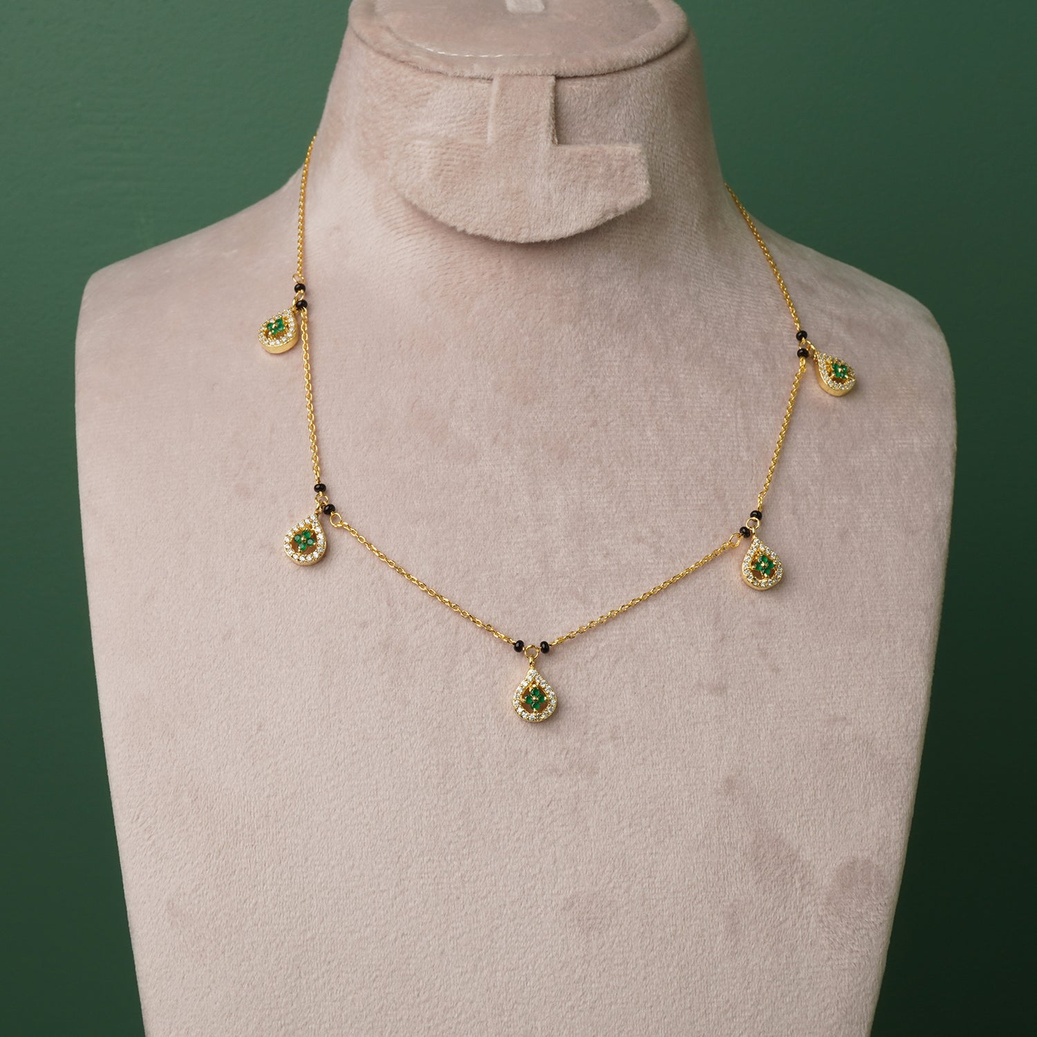 Buy Pure 925 Silver Gold Plated Charm Mangalsutra Online