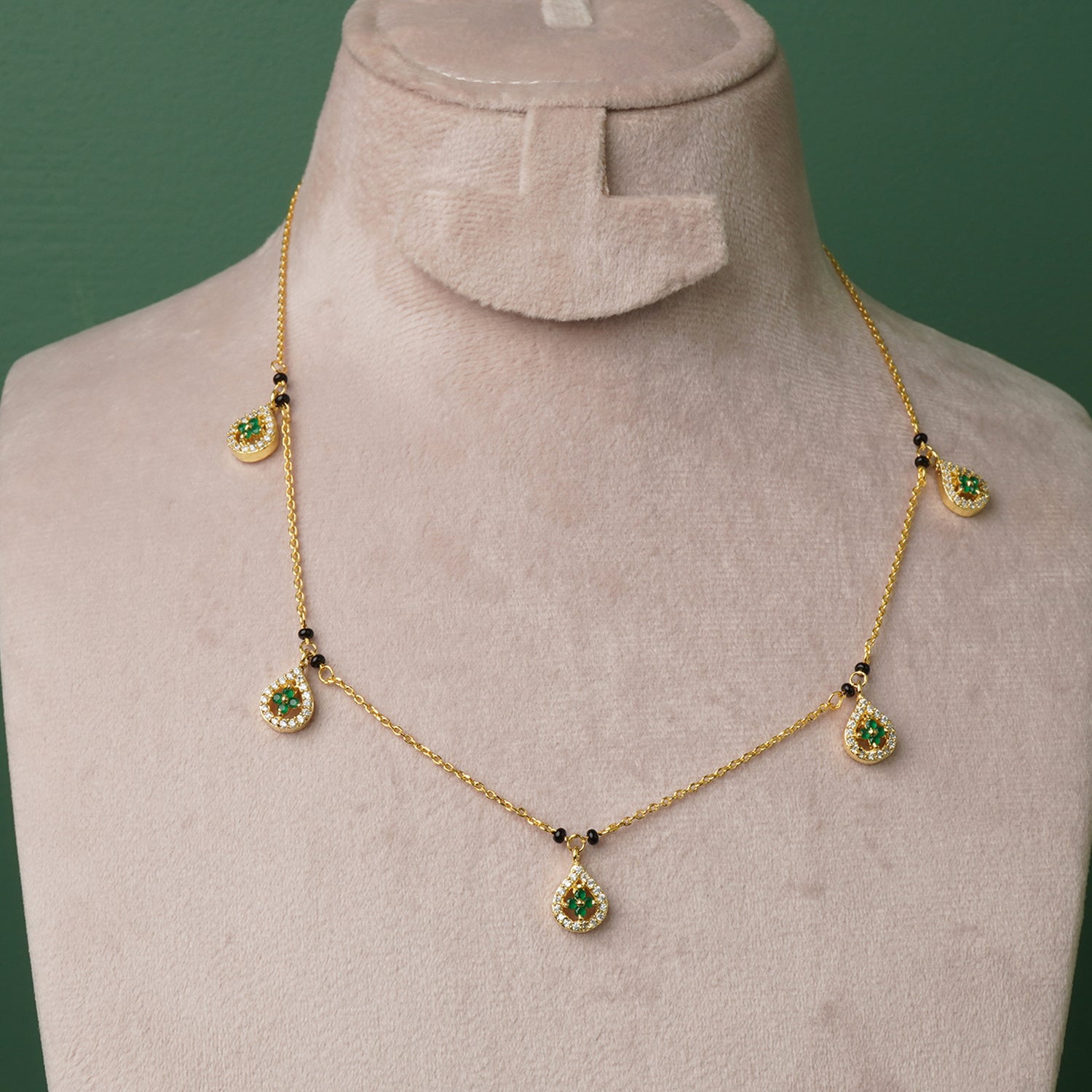 Buy Pure 925 Silver Gold Plated Charm Mangalsutra Online