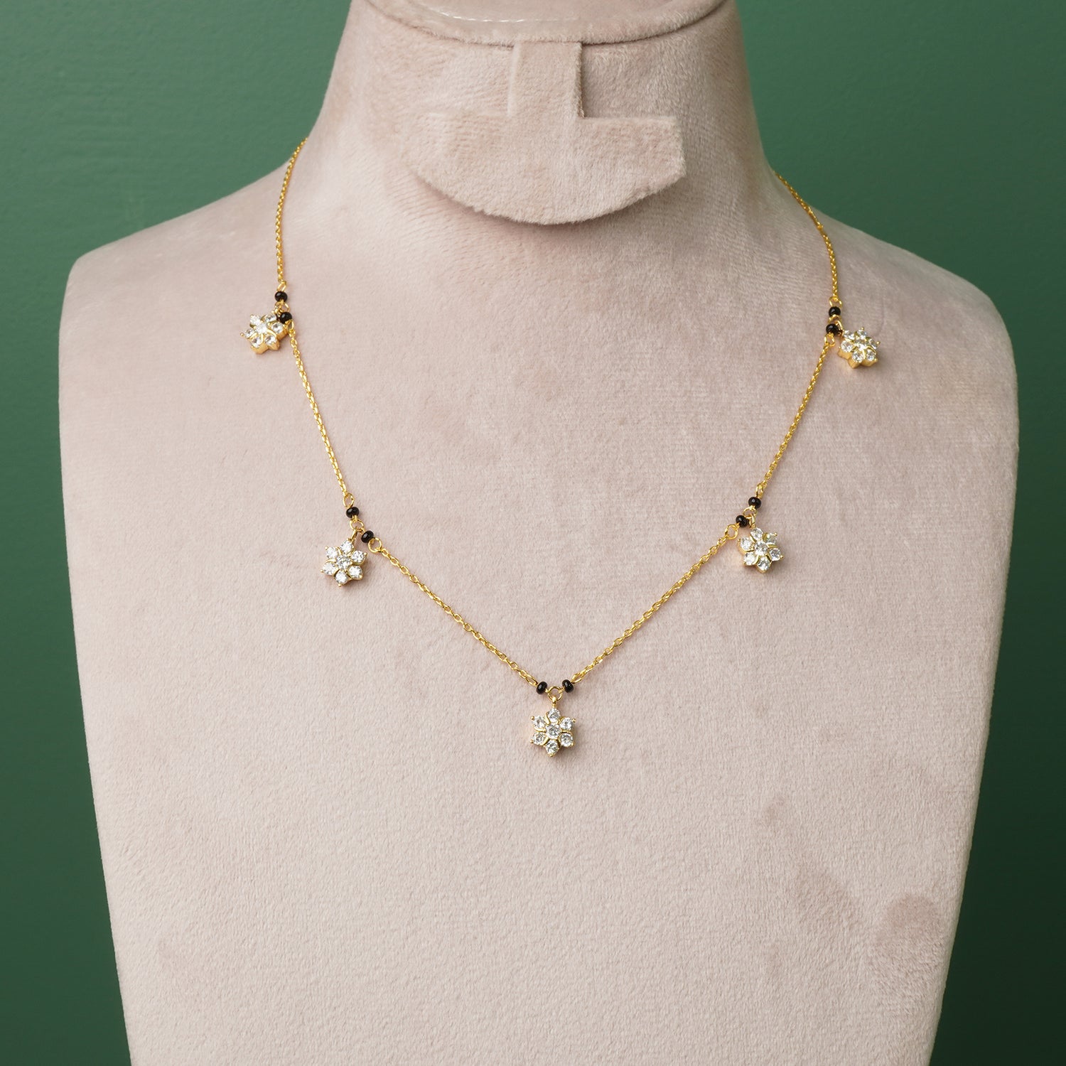 Shop and Buy Pure 925 Silver Gold Plated Charm Mangalsutra Design