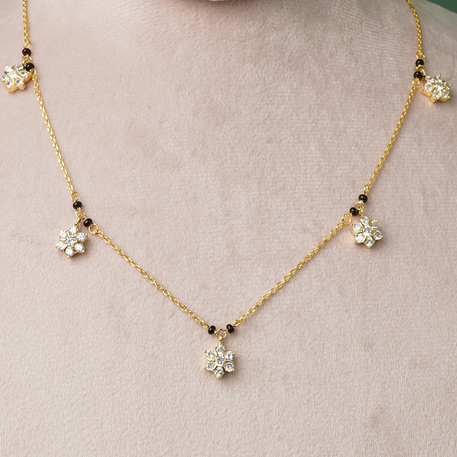 Shop and Buy Pure 925 Silver Gold Plated Charm Mangalsutra Design