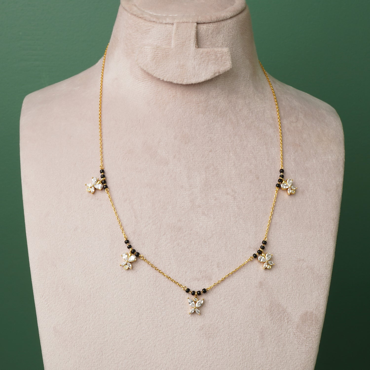 Buy Pure 925 Silver Gold Plated Charm Mangalsutra Online