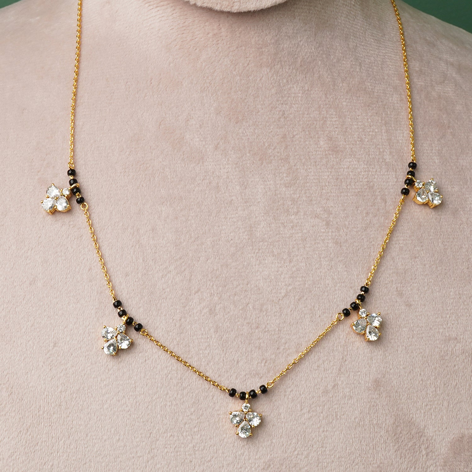 Pure 925 Silver Gold Plated Charm Mangalsutra At Affordable Prices